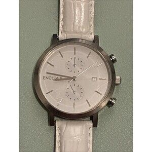 Enclave Men's Watch -  WHITE with White Leather Strap
